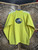 Y2K  Adidas Yellow With White Stripes Chenille Patch Quarter Zip Sweatshirt Size Small