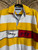 Vintage Tommy Hilfiger Yellow White Stripe Polo Shirt Size Large