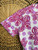 Vintage Y2K Kenzo AOP Pink Yellow Sparkly Bedazzled Baby Tee Women's Size Large