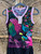 DS Vintage Y2K Le Crystal Peacock Ruffle Sleeveless Dress Women's Size Small