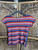 Vintage Asymmetrical Square Candy Striped Women's Top Size Small