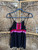 Vtg Y2K Bisou Bisou Pink Black Ruched Tank Top Women's Size Small