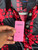 DS i Believe Red & Black Satin Button Down Top Women's Size Medium