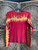 Vintage Y2K Twin Motorcycle Apparel Bedazzled Motorcycle Red Yellow Tie Dye Long Sleeve T-Shirt Women's Size Large