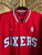 Vintage Nike Philadelphia 76ers NBA Red Button-Up Jersey Size X-Large