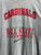 Vintage 80s 90s Garment Graphics Ball State University Cardinals Grey Striped T-Shirt Size X-Large XL