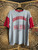 Vintage 80s 90s Garment Graphics Ball State University Cardinals Grey Striped T-Shirt Size X-Large XL