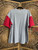 Vintage 80s 90s Garment Graphics Ball State University Cardinals Grey Striped T-Shirt Size X-Large XL