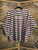 Vintage Y2K Guess Jeans Brown Striped Long Sleeve T-Shirt Size Large