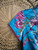 Vintage Y2K Blue Floral Qipao Style Women's Top Size 40