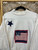 90s America USA Off White Crewneck Sweatshirt Size Adult XL