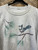 90s Perched Blue Bird on Tree Gray Crewneck Sweatshirt Size 2XL