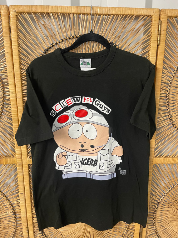 Y2K 2005 Comedy Central South Park Fingerbang Boy Band Cartman Black Graphic T-Shirt Size Large
