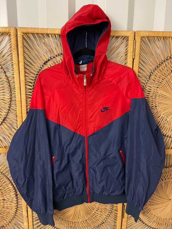 80s Nike Navy & Red Full Zip Windbreaker Size XL