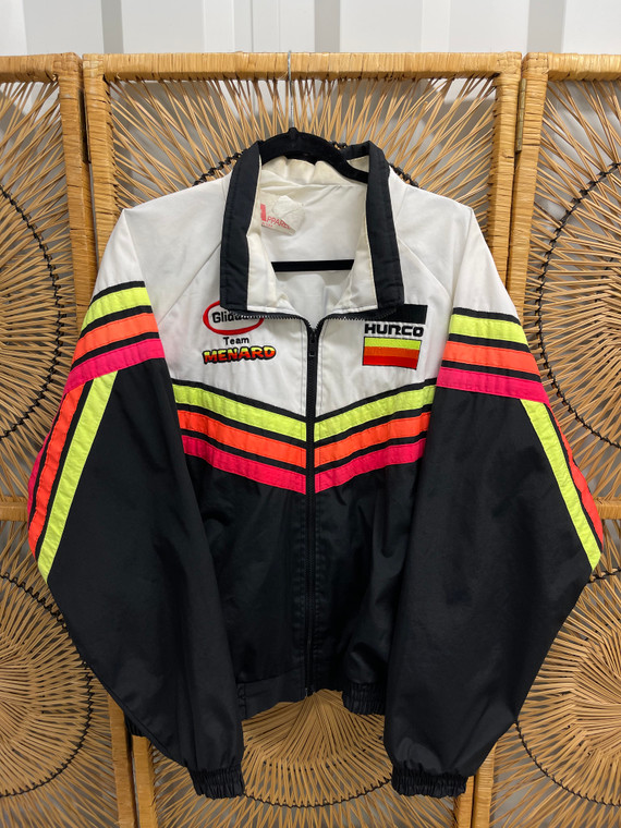 Vintage Glidden Racing Team Menard HURCO Full Zip Windbreaker Size XL