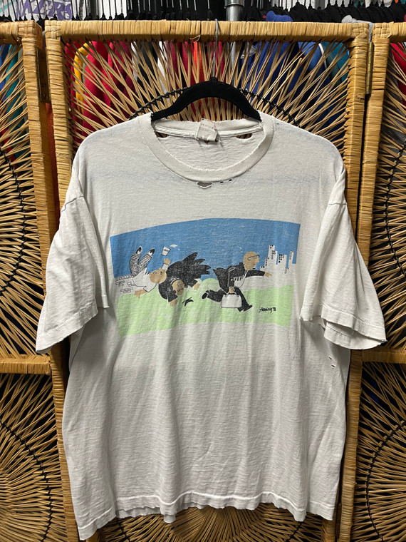 Vintage 1988 Off the Wall Reunion J.Fleming Art White T-Shirt Size XL
