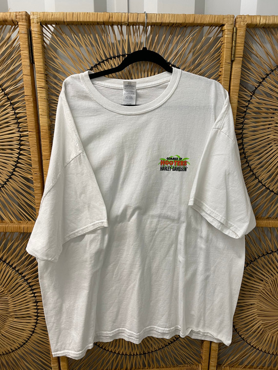 Y2K Summer of HOOTERS Harley Davidson White T-Shirt Size 3XL