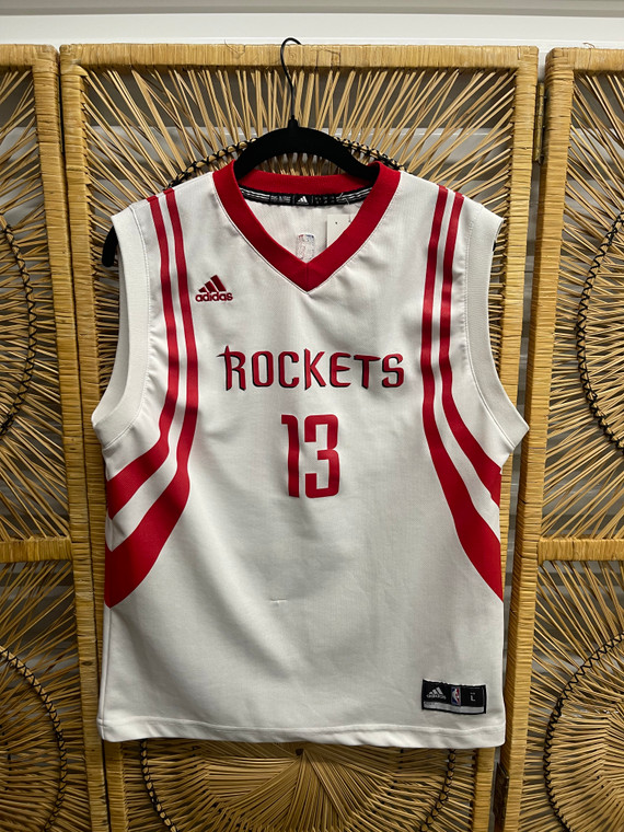 Adidas NBA James Harden #13 Houston Rockets Youth White Jersey Size Large