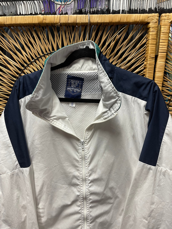 Vtg Polo Club Manhattan Multicolor Windbreaker Jacket Size 1X
