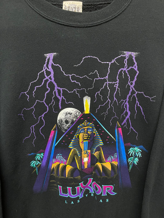 Vtg Luxor Hotel & Casino Las Vegas Black Crewneck Sweatshirt Size Large