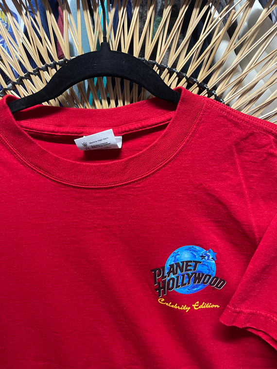 Vtg Planet Hollywood Celeb Edition Sylvester Stallone Red T-Shirt Size Medium