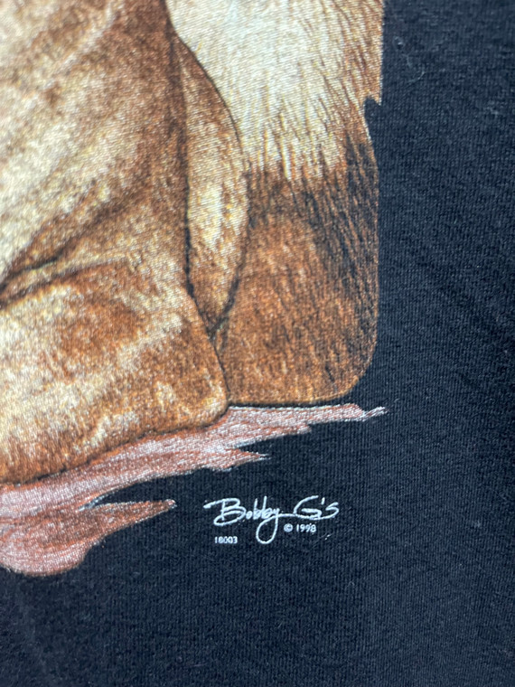 Vtg 1998 Lion Lions Pride Black T-Shirt Size Large