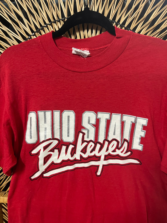 80s Ohio State University OSU Red T-Shirt Size Large 42-44
