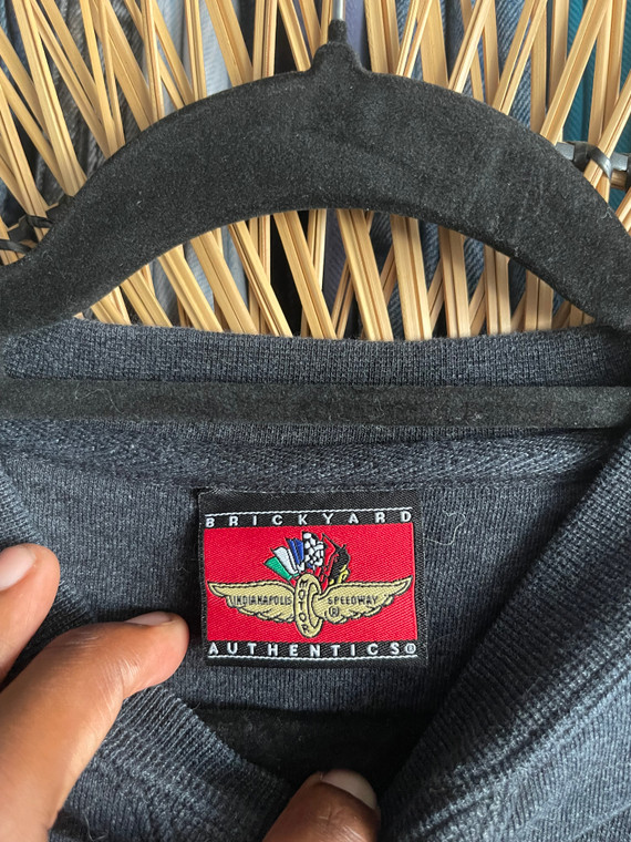 Vtg Indy 500 Racing Gray Crewneck Sweatshirt Size Large