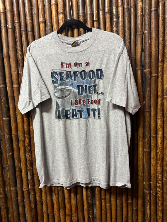 Vintage Y2K Disney Pixar Finding Nemo Seafood Diet T-Shirt Size XL