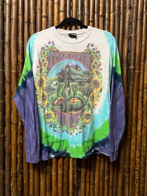 Vintage Y2K Liquid Blue Terrapin Station Grateful Dead Tie Dye T-Shirt Size Medium