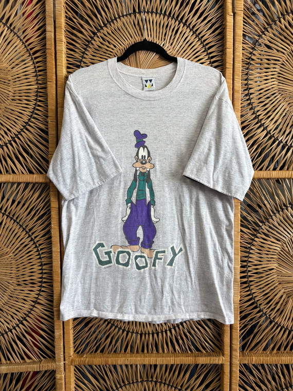 Vtg Disney Goofy Gray T-Shirt Size Large