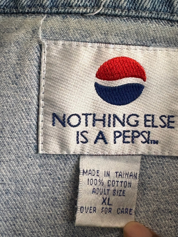 Vtg Pepsi Cola Denim Jacket Size XL