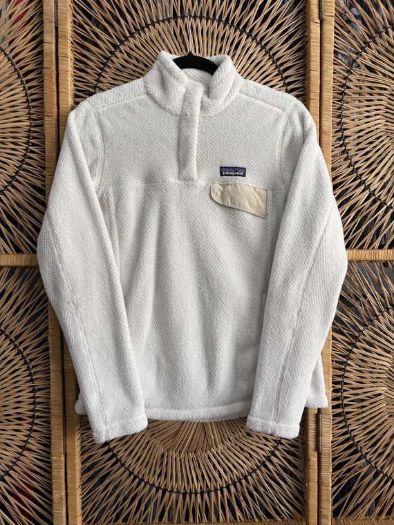 Patagonia Synchilla Fleece Jacket 1/4 Button White Women's Size Medium