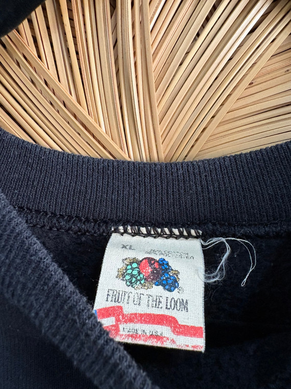 Vtg Kindness is Contagious Cats & Dogs Black Crewneck Sweatshirt Size XL