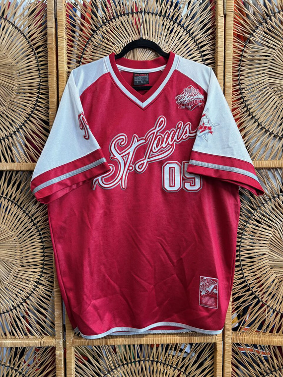 Vintage 90s Y2K FUBU Sports St. Louis Missouri Red & White Jersey Size Large Vintage 90s Y2K FUBU Sports St. Louis Missouri Red & White Jersey Size Large