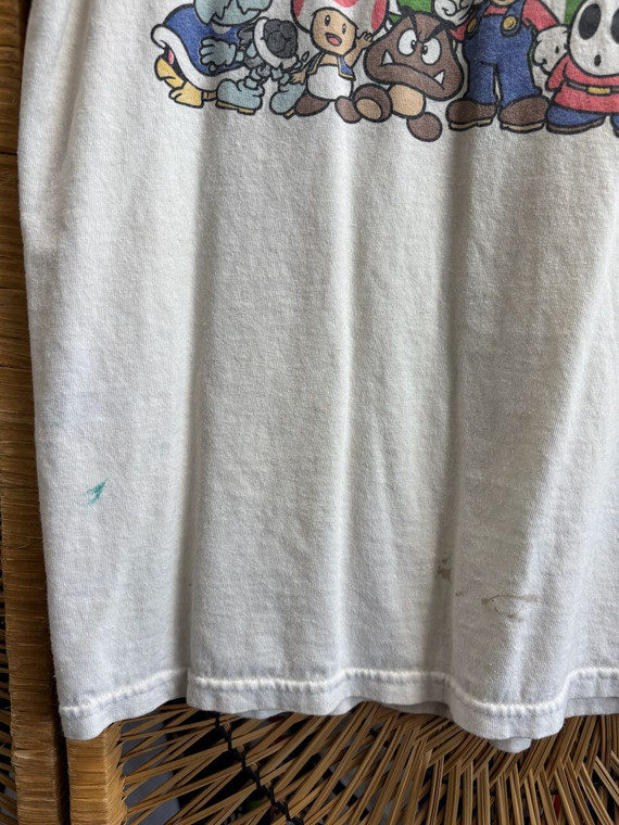 Y2K Nintendo Super Mario Video Game Characters White T-Shirt Size Large