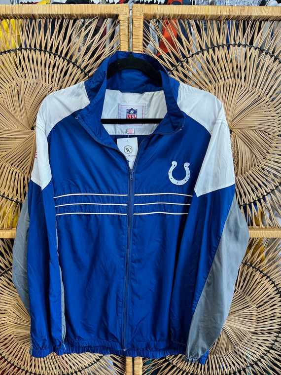 Y2K NFL Indianapolis Colts Blue & White Windbreaker Size Large