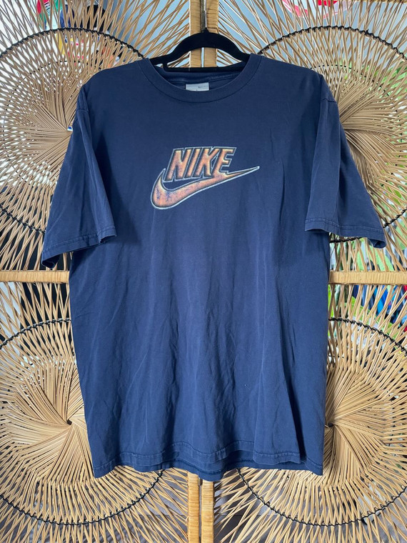 Vintage Y2K Nike Navy Graphic T-Shirt Size Large