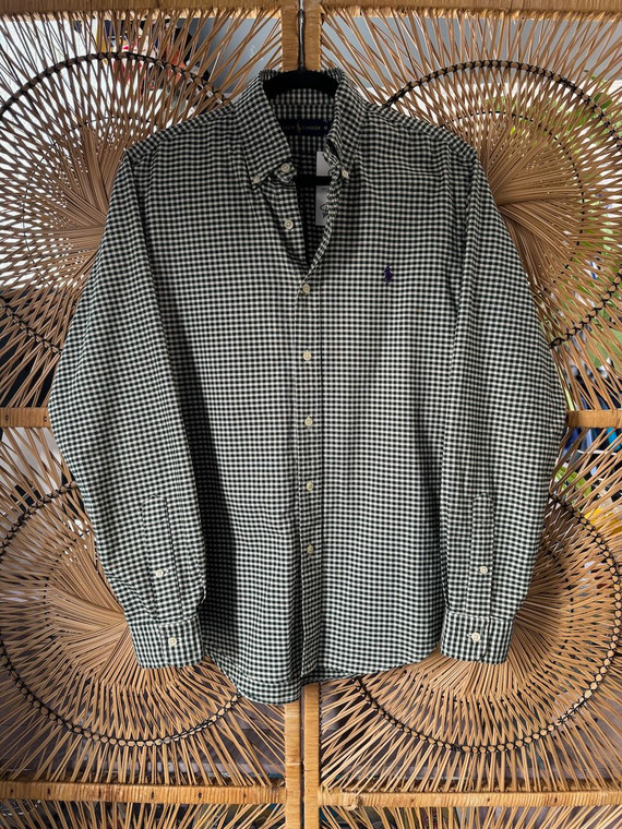 Ralph Lauren Green Gingham Classic Fit Button Down Shirt Size Medium Ralph Lauren Green Gingham Classic Fit Button Down Shirt Size Medium