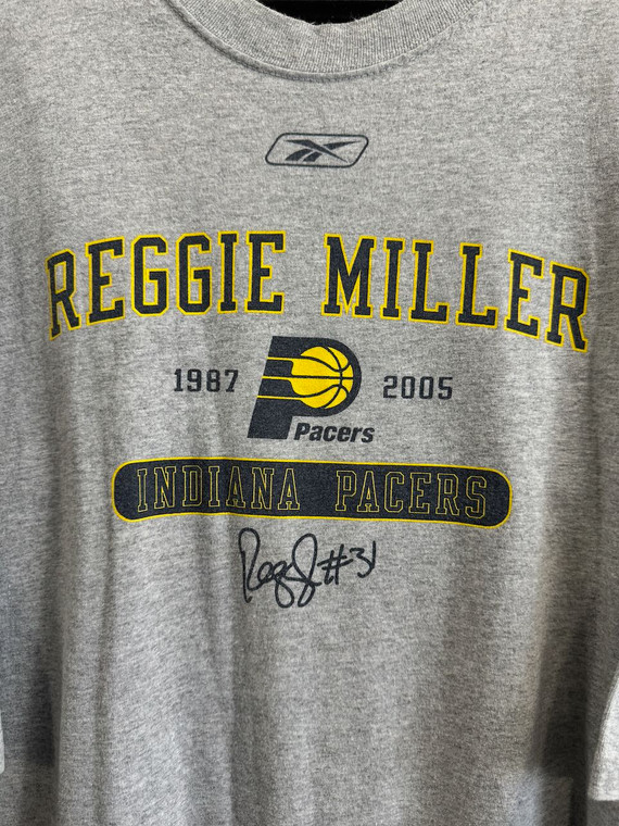 Y2K Reebok Indiana Pacers NBA Basketball Reggie Miller #31 Grey T-Shirt Size 2XL Y2K Reebok Indiana Pacers NBA Basketball Reggie Miller #31 Grey T-Shirt Size 2XL