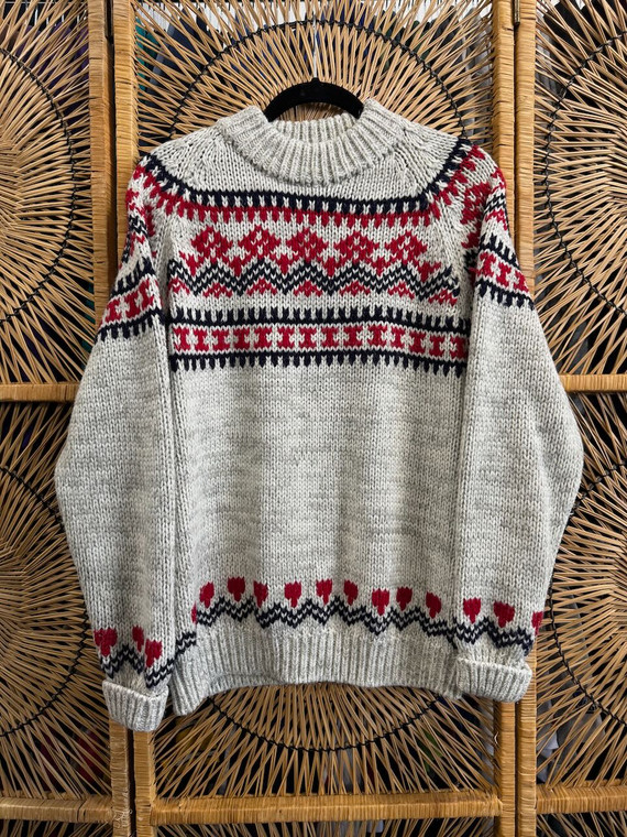 Vintage Le Chevron Knit Beige Sweater Size Large Vintage Le Chevron Knit Beige Sweater Size Large