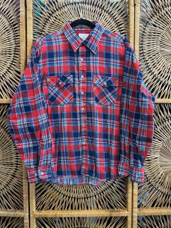 Woodland Blue & Red Lumberjack Flannel Shirt Size XL