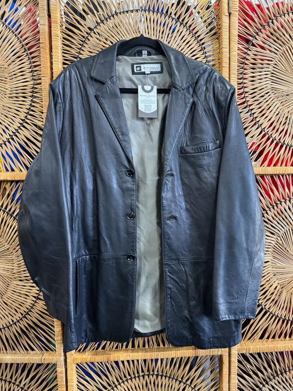 Vtg 90s Bachrach Black Button Leather Jacket Size Medium Vtg 90s Bachrach Black Button Leather Jacket Size Medium