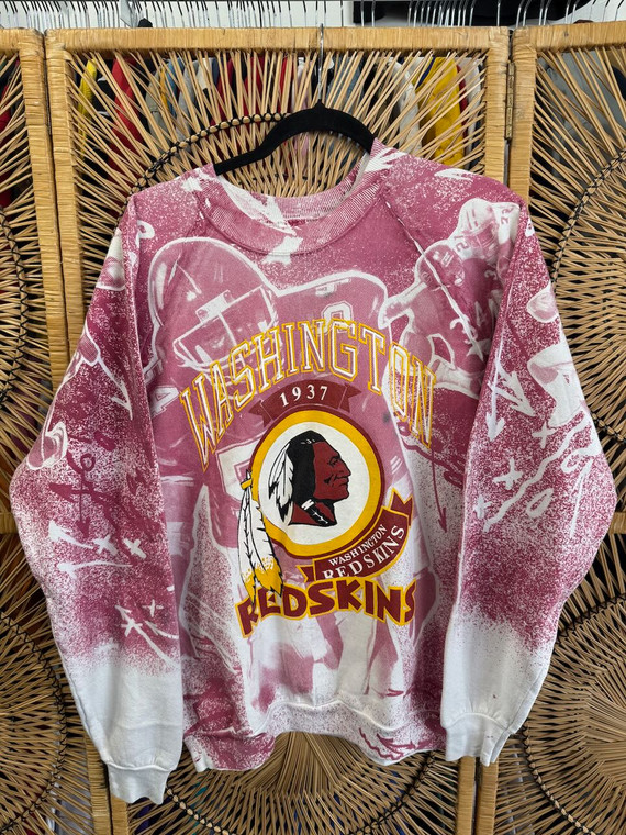 Vintage NFL Washington Redskins Football AOP Crewneck Sweatshirt Size