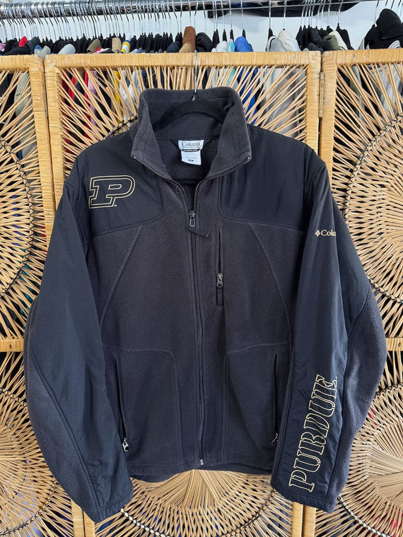 Columbia Purdue Black Full Zip Fleece Jacket Size Medium