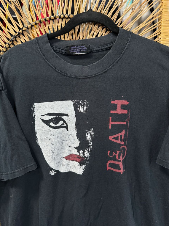 Vtg Y2K 2001 DC Comics The Sandman Comic Death Black T-Shirt Size XL