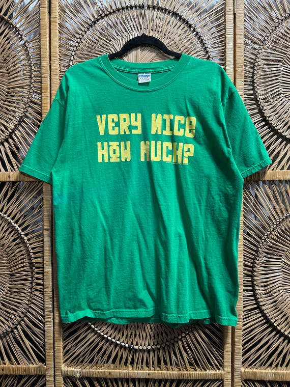 Vintage Y2K 2006 "Very Nice How Much?" Borat Movie Promo Green T-Shirt Size Large