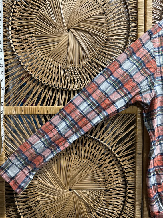 Ralph Lauren RL Orange Plaid Classic Fit Button Down Shirt Size Large