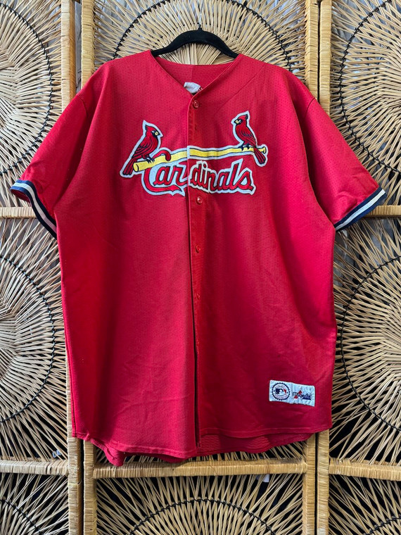 Vintage 90s Y2K Majestic St. Louis Cardinals Stitched Red Jersey Size XL
