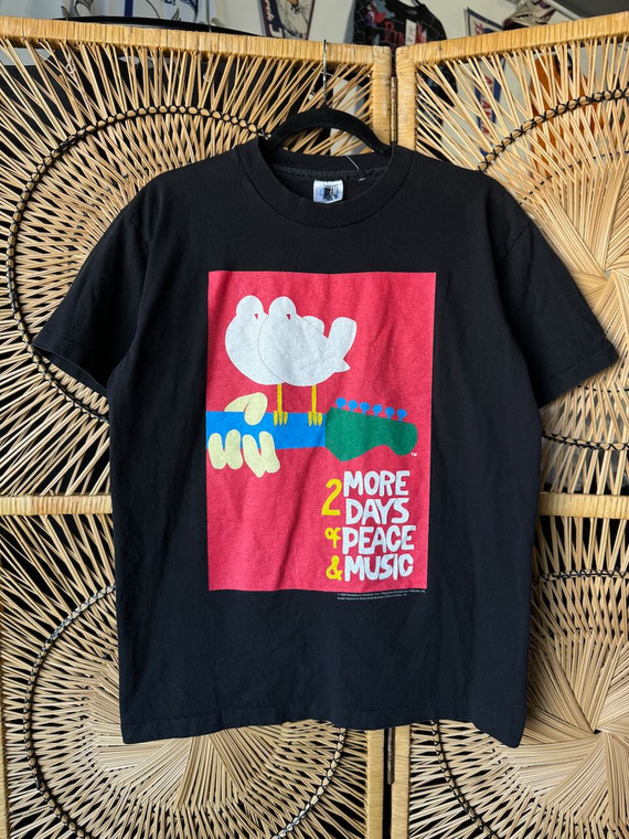 Vintage 1994 Woodstock "2 More Days Of Peace & Music" Concert T-Shirt Black Size Large